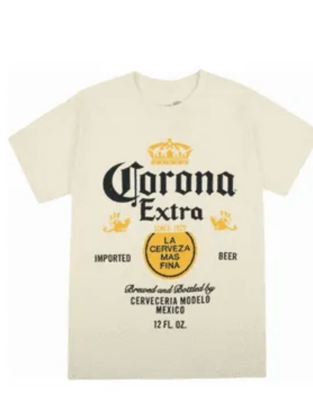 Corona Cream and Black Logo Short-Sleeve Tee
